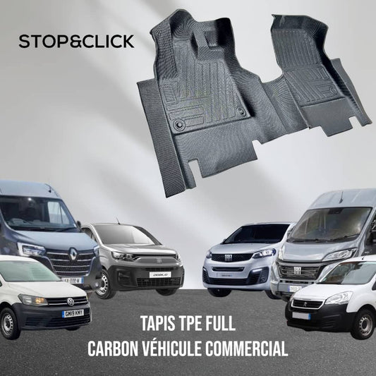 tapis tpe 5d full carbon véhicule commercial 1 piece